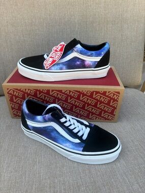 Vans Galaxy Print Old Skool Sneakers in Black, Blue, Purple